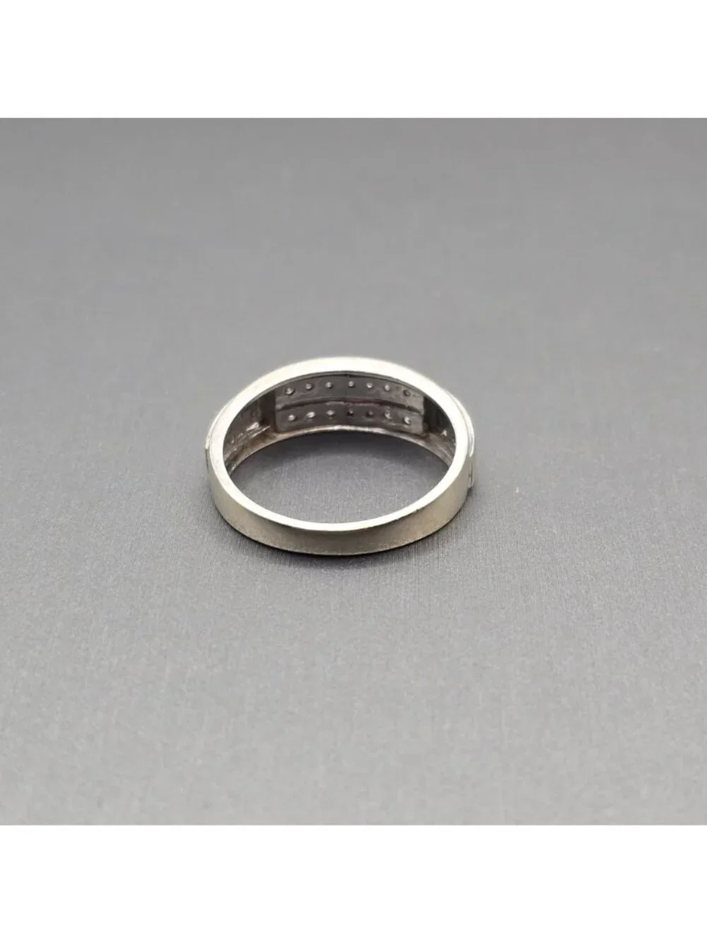 10k White Gold Natural Diamond Channel Set Band Ring Size 10.25 Signed NDI 4.05g - Picture 3 of 16
